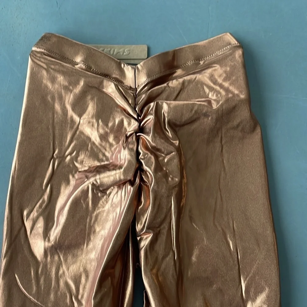 Skims NWT Penny Ruched Metallic Swim V Waist Pants Size XXS